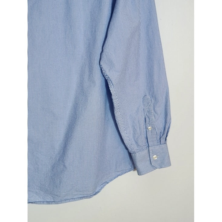 IZOD Blue and White Stripe Button Down Shirt Size XL