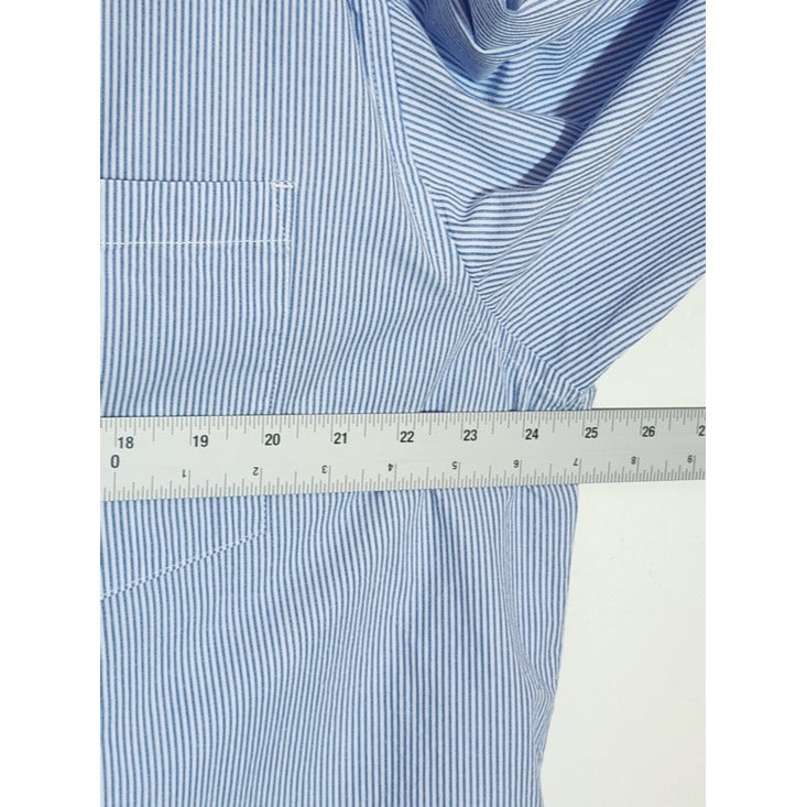 IZOD Blue and White Stripe Button Down Shirt Size XL