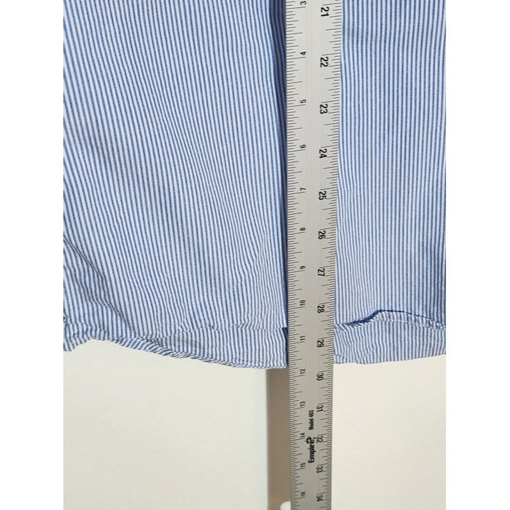 IZOD Blue and White Stripe Button Down Shirt Size XL