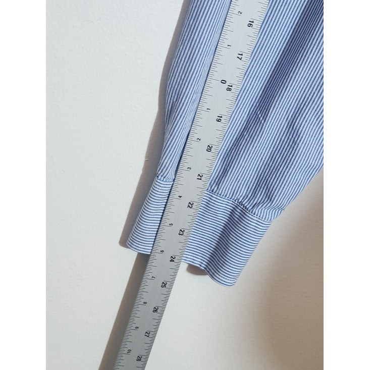 IZOD Blue and White Stripe Button Down Shirt Size XL