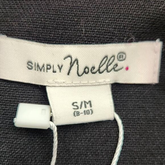 Simply Noelle Black Chiffon and Knit Zip-Up Jacket Size Small/Medium New