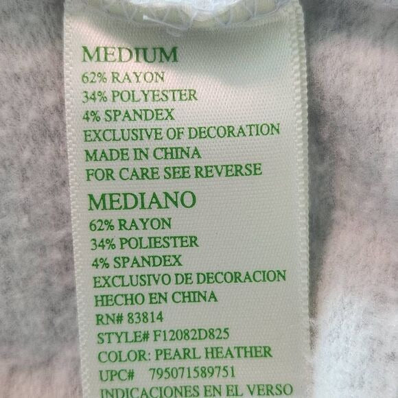 Green Tea Gray Sweatshirt Size Medium Heather Gray Pullover