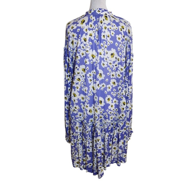 Free People Purple Floral Tunic Mini Dress Size Small