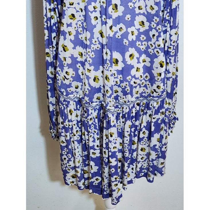 Free People Purple Floral Tunic Mini Dress Size Small