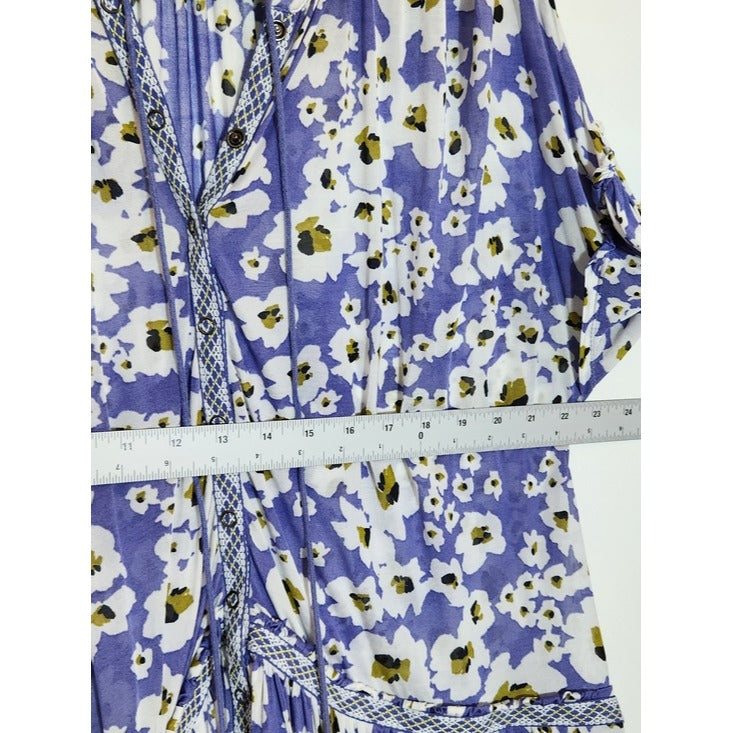 Free People Purple Floral Tunic Mini Dress Size Small
