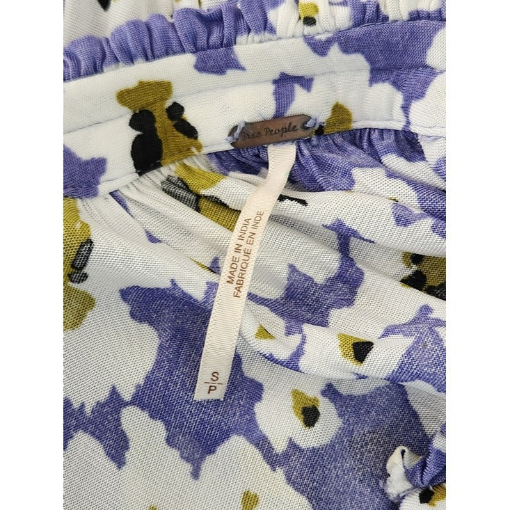 Free People Purple Floral Tunic Mini Dress Size Small