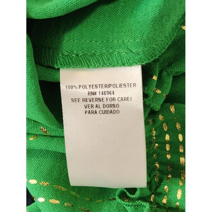 Signature by Robbie Bee Sleeveless Green and Gold Ruffle Mini Dress Size Small