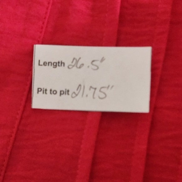 Ava & Grace Hot Pink Blouse Size Medium Pink Half-Button Top