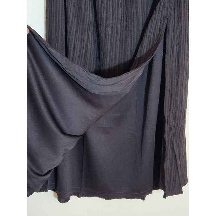 Lulus Black Plissé Maxi Skirt Size XS NWT