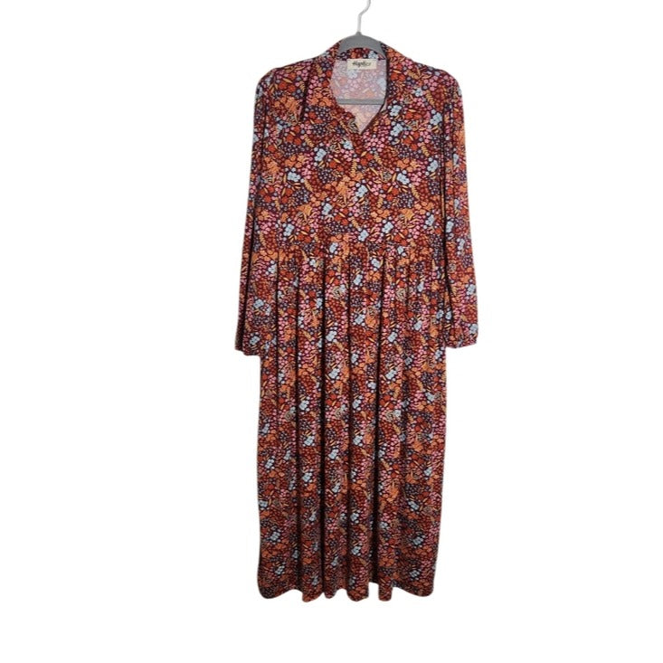 Haptics Womens Burgundy Floral Maxi Dress Size Medium