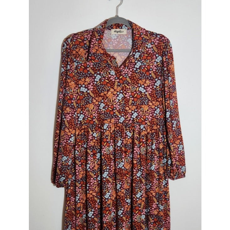 Haptics Womens Burgundy Floral Maxi Dress Size Medium
