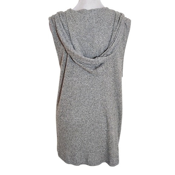 Nally & Millie Heather Gray Ribbed Knit Sweater Vest Hoodie Size XL NWT