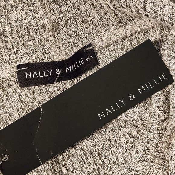 Nally & Millie Heather Gray Ribbed Knit Sweater Vest Hoodie Size XL NWT