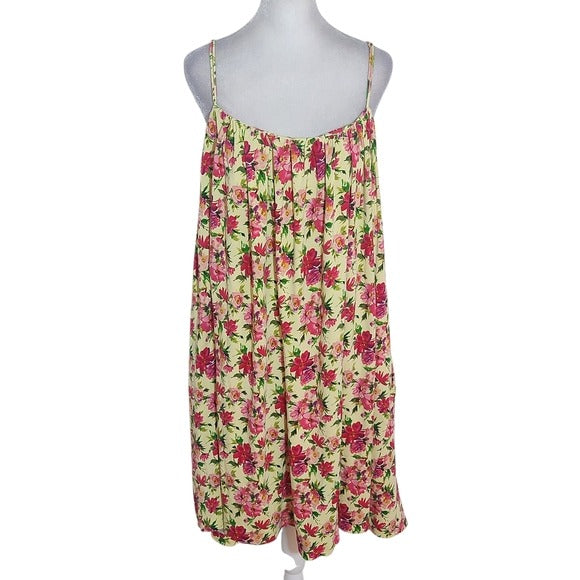 Calvin Klein Yellow and Pink Floral Mini Dress Size 12