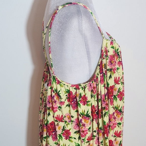 Calvin Klein Yellow and Pink Floral Mini Dress Size 12
