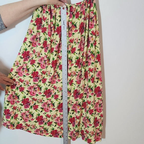 Calvin Klein Yellow and Pink Floral Mini Dress Size 12