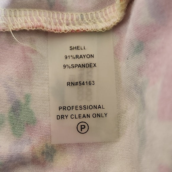 Calvin Klein Yellow and Pink Floral Mini Dress Size 12