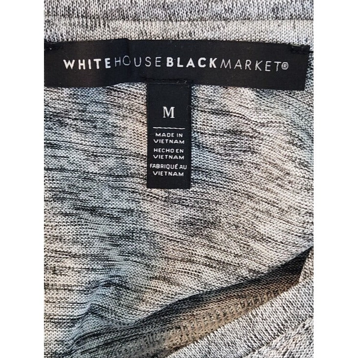 White House Black Market Gray and Metallic Silver Floral Top Size Medium