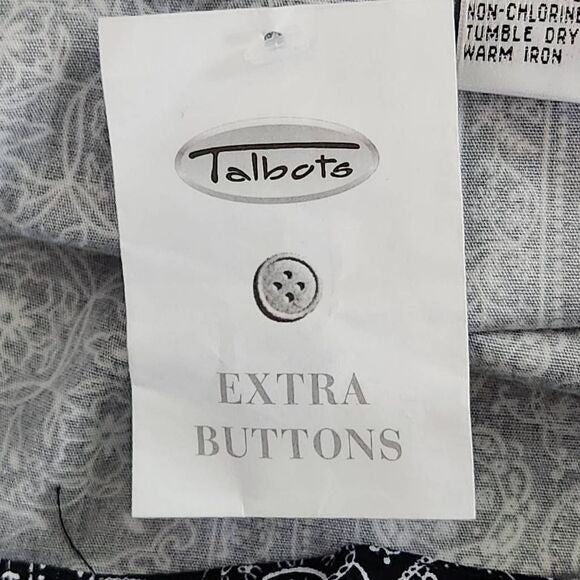 Talbots Black and White Bandana Print Mini Wrap Skirt Size 10 Wrap Skirt, New