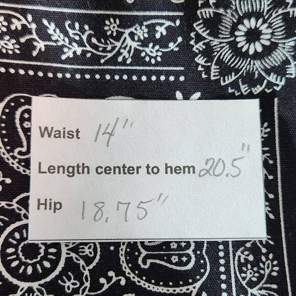 Talbots Black and White Bandana Print Mini Wrap Skirt Size 10 Wrap Skirt, New