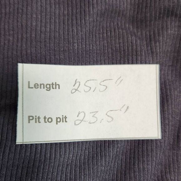 Michael Lauren Dark Gray Ribbed Knit Layered Back Tunic Size XS