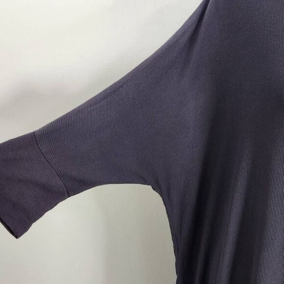 Michael Lauren Dark Gray Ribbed Knit Layered Back Tunic Size XS