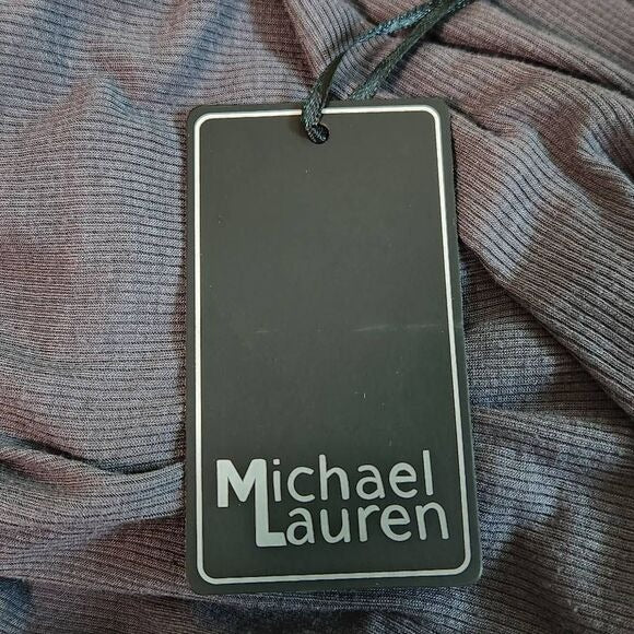 Michael Lauren Dark Gray Ribbed Knit Layered Back Tunic Size XS