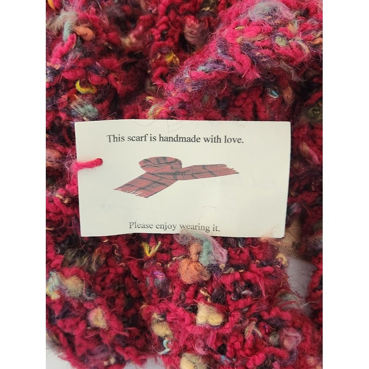 Handmade Burgundy Red Chunky Knit Scarf 83 Inch