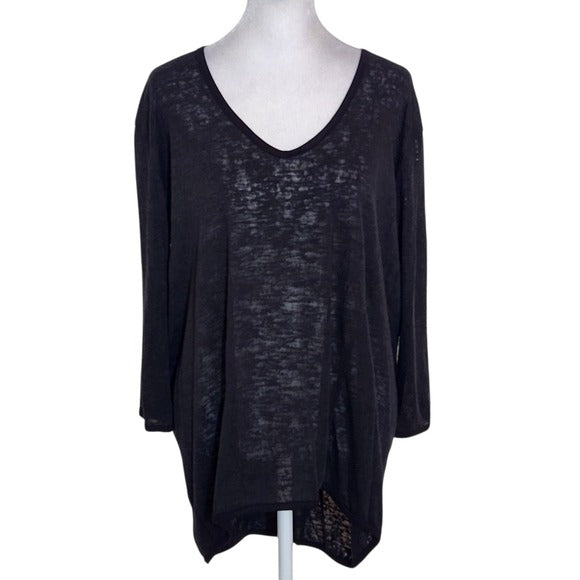 Nally & Millie Black Slub Knit Tunic Size Large/XL NWT