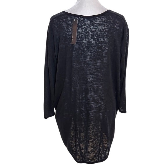 Nally & Millie Black Slub Knit Tunic Size Large/XL NWT
