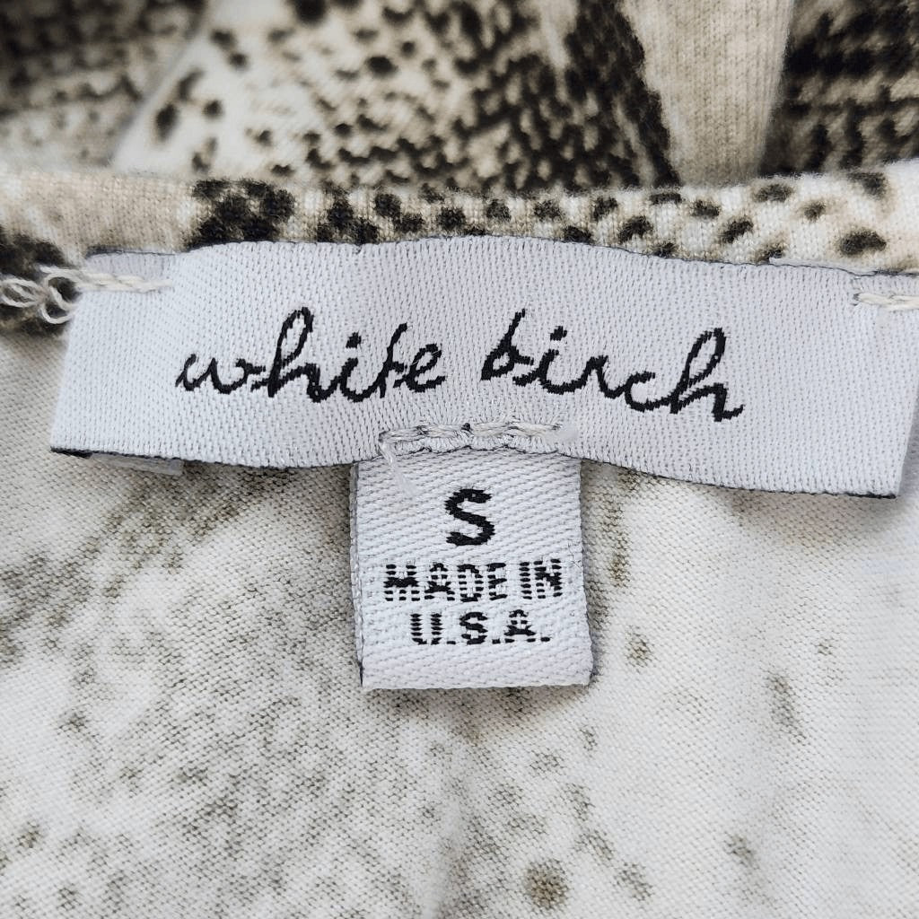 White Birch Snakeskin Babydoll Tunic Size Small Snakeskin Print Knit Top