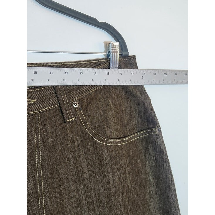 Brooklyn Xpress Brown Textured Relaxed Fit Denim Jeans Size 36 x 34