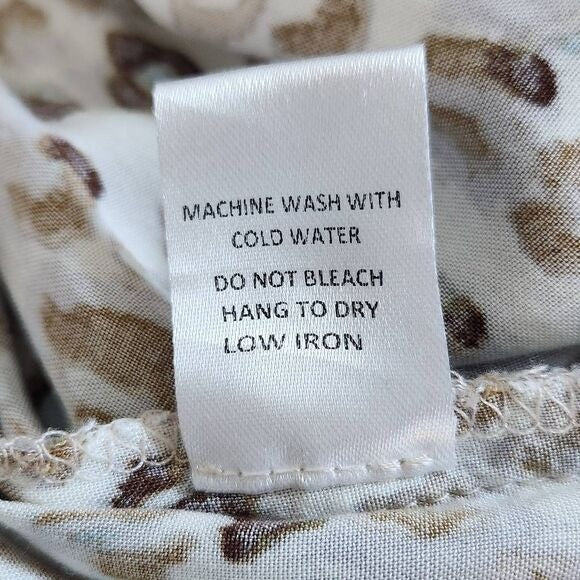 Olivaceous Cream Leopard Print Cropped Joggers with Raw Edge Accents Size Small