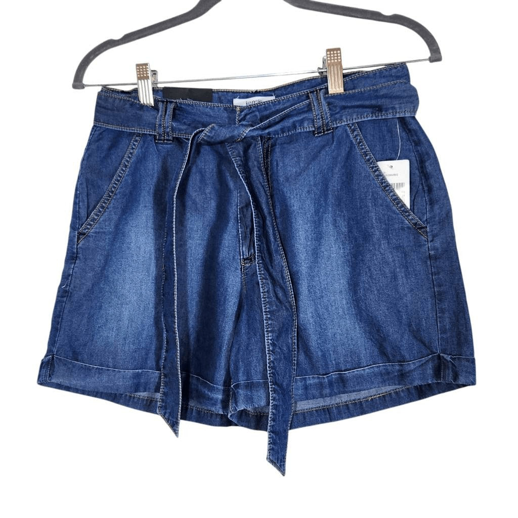 Kensie Chambray Shorts with Tie at Waist NWT Size 2 Lightweight Jean Shorts
