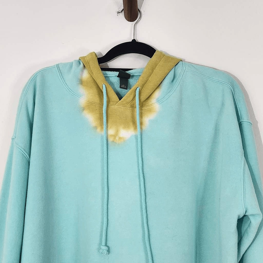 Wild Fable Blue and Gold Tie-Dye Cropped Hoodie Sweatshirt Size XL Tie-Dye Top