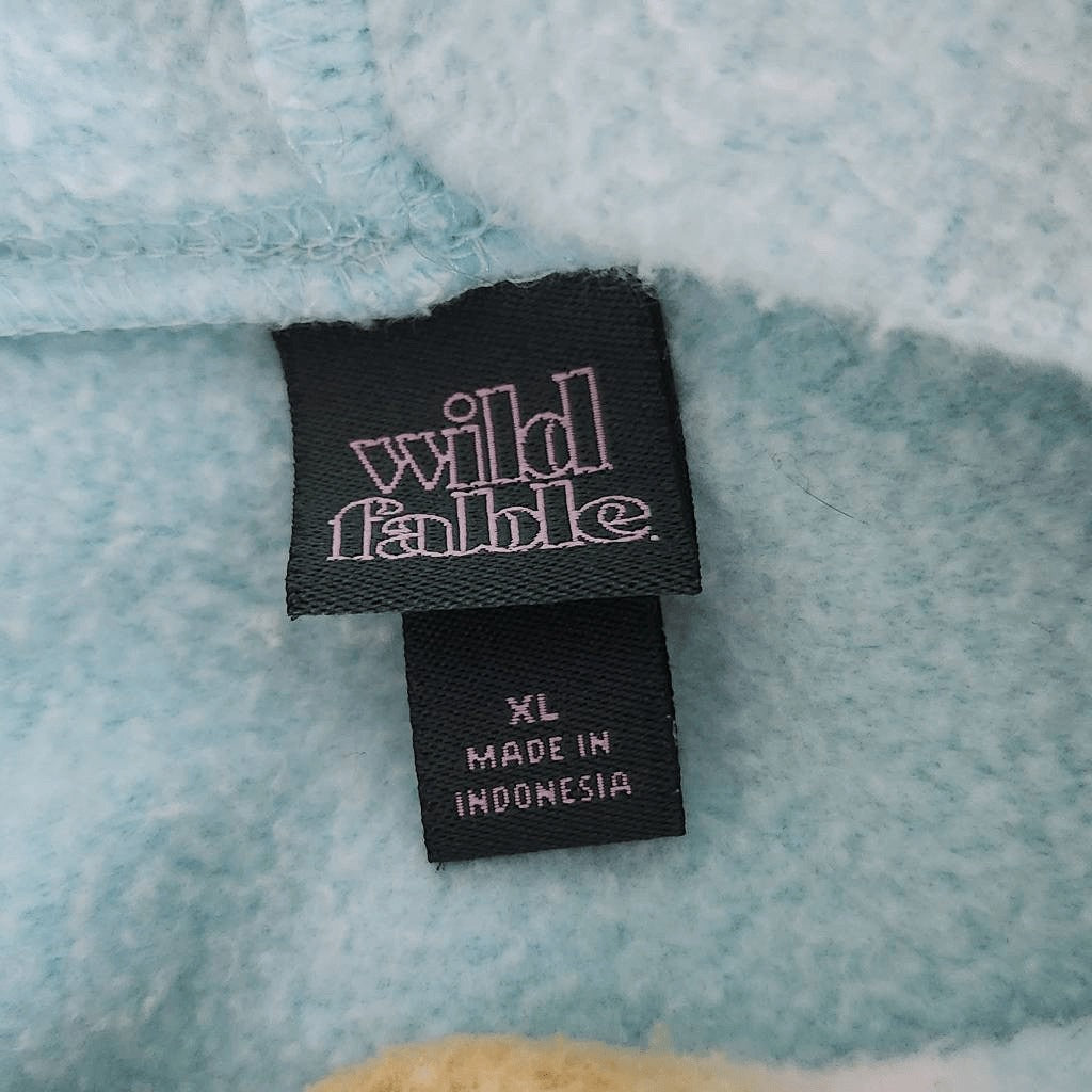 Wild Fable Blue and Gold Tie-Dye Cropped Hoodie Sweatshirt Size XL Tie-Dye Top