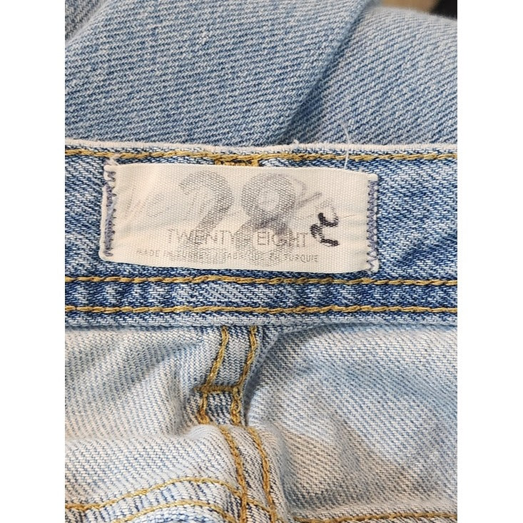 We The Free Distressed Light Wash Cropped Straight Leg Jeans Size 28