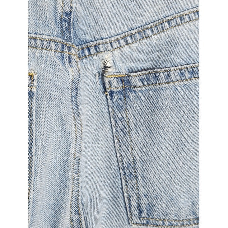 We The Free Distressed Light Wash Cropped Straight Leg Jeans Size 28