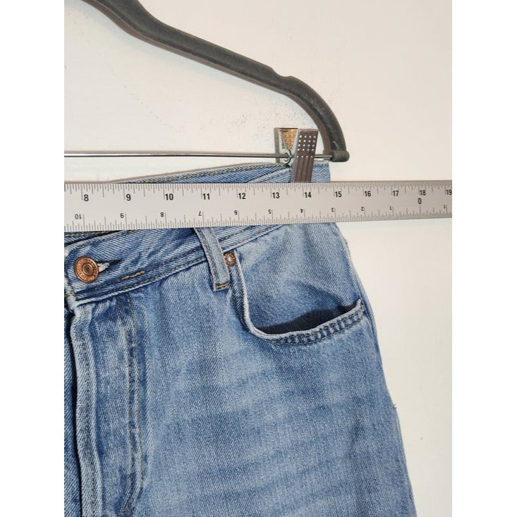 We The Free Distressed Light Wash Cropped Straight Leg Jeans Size 28