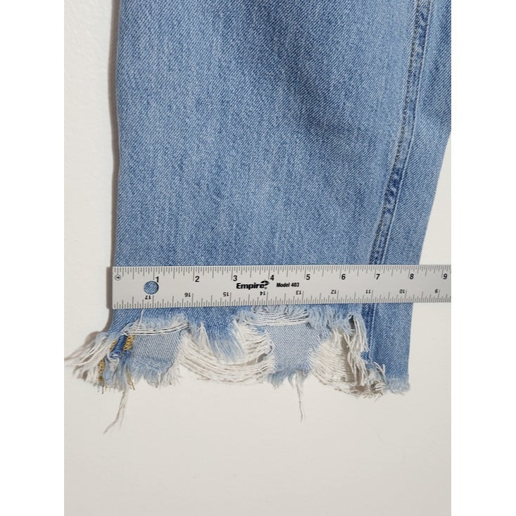 We The Free Distressed Light Wash Cropped Straight Leg Jeans Size 28