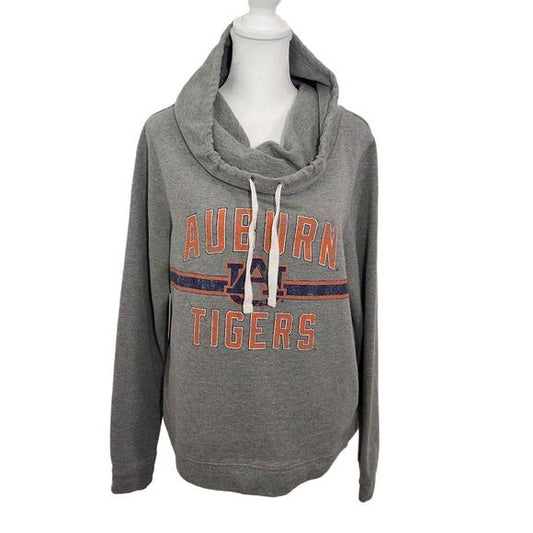 Auburn Tigers Sweatshirt with Funnel Neck Size Large Auburn Gray Sweatshirt