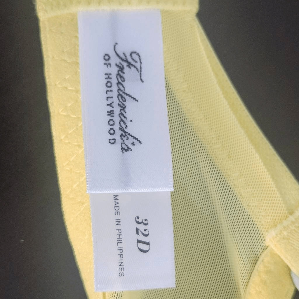 Frederick's of Hollywood Butter Yellow Balconette Bra Size 32D NWT Lingerie Show