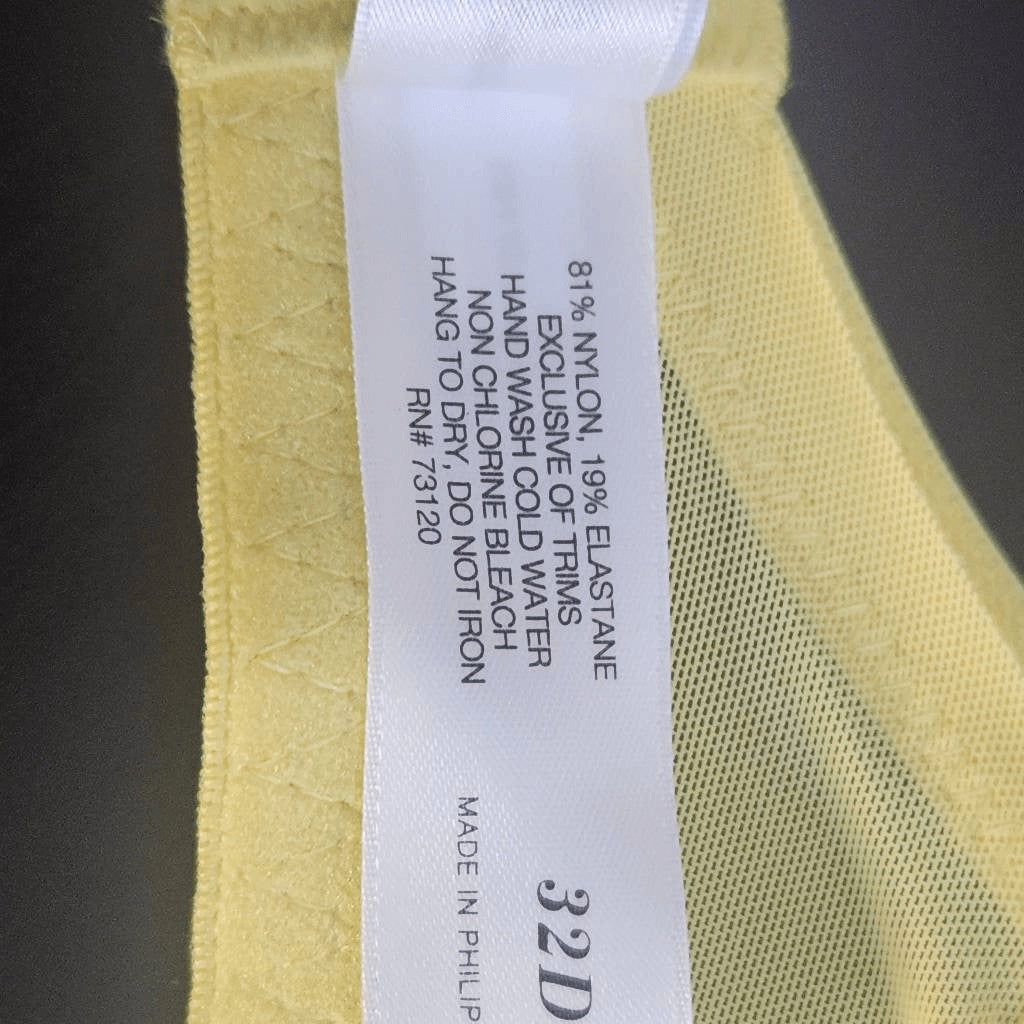 Frederick's of Hollywood Butter Yellow Balconette Bra Size 32D NWT Lingerie Show