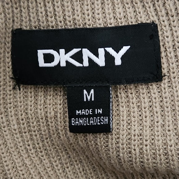 DKNY Khaki Mens Short Sleeve Sweater Polo Size Medium NWT