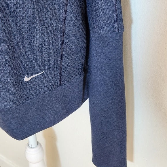 Nike Womens Navy Textured Knit Top with Dolman Sleeves Size Large