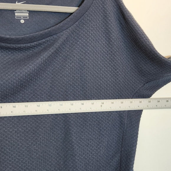 Nike Womens Navy Textured Knit Top with Dolman Sleeves Size Large