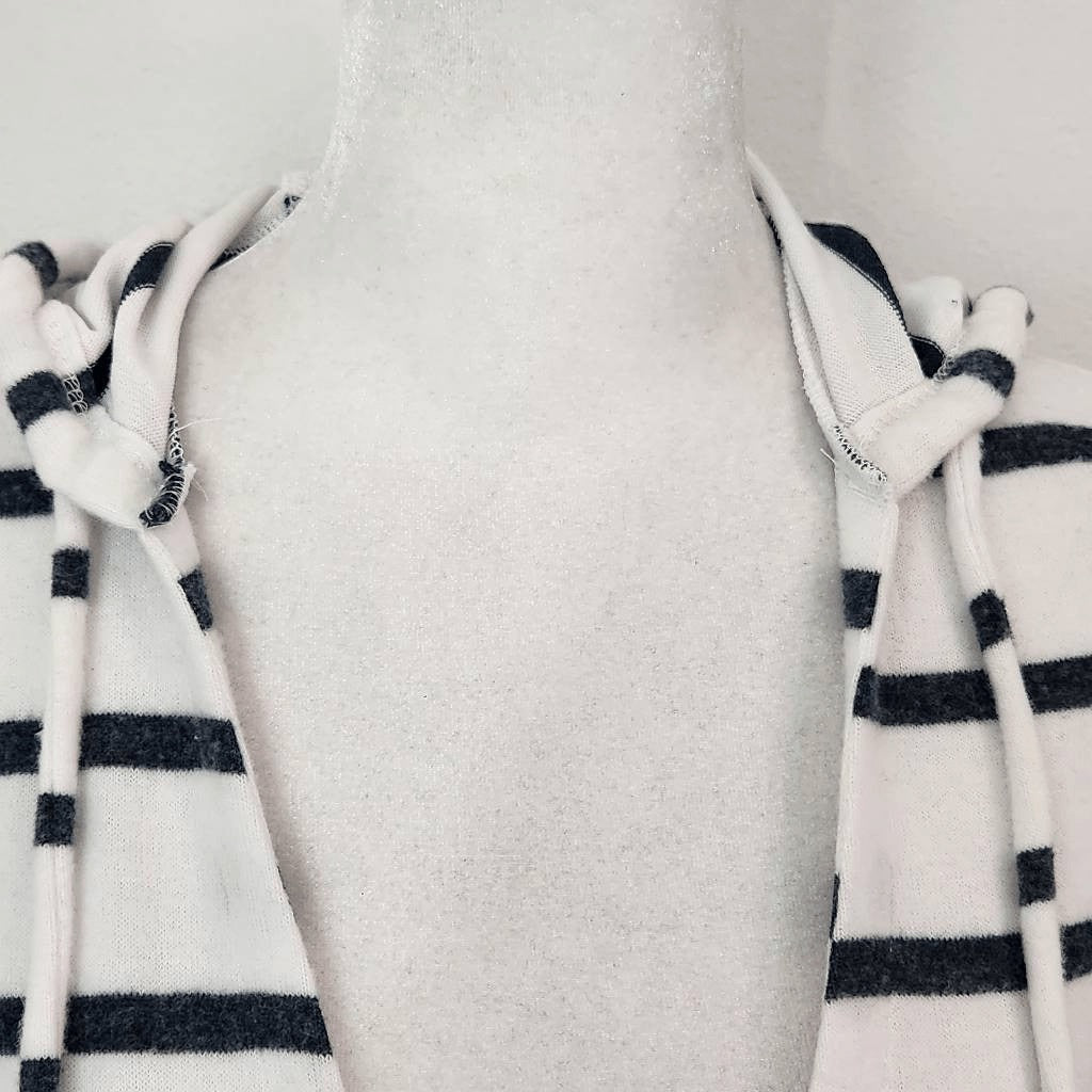 Chaser Navy and White Stripe Hoodie NWT Size Medium Preppy Nautical Pullover