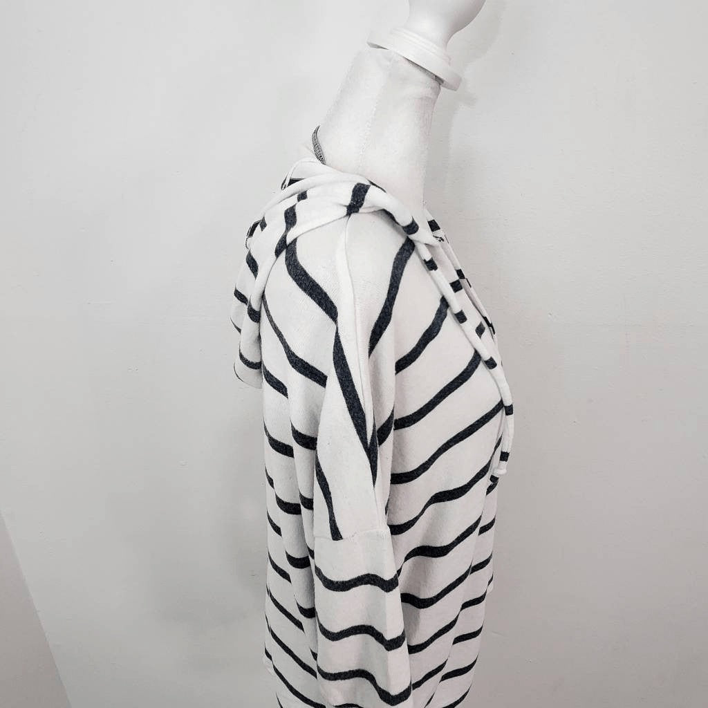 Chaser Navy and White Stripe Hoodie NWT Size Medium Preppy Nautical Pullover