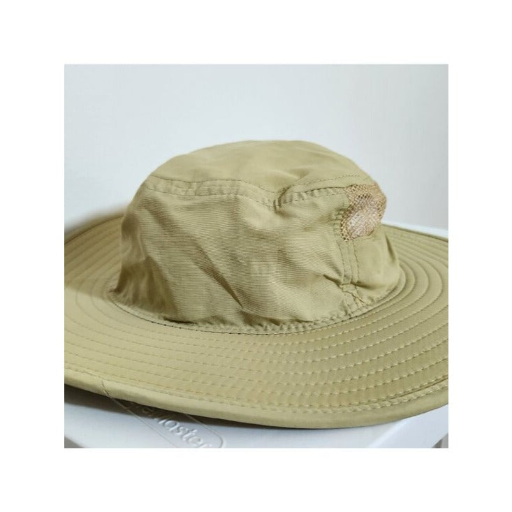 Unisex Khaki Fishing Sun Hat with Chin Strap One Size
