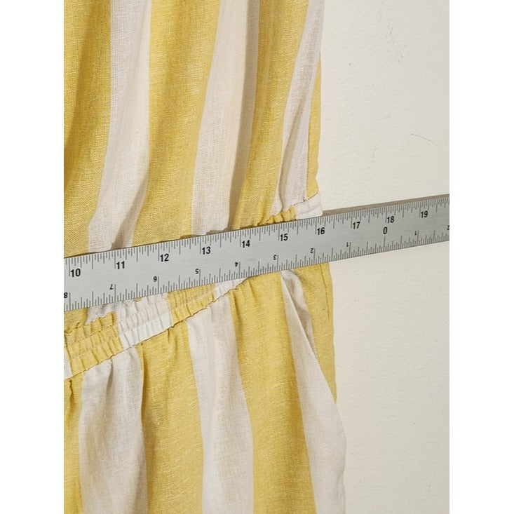 Soho by New York & Company Yellow Stripe Strapless Jumpsuit Size Large NWT